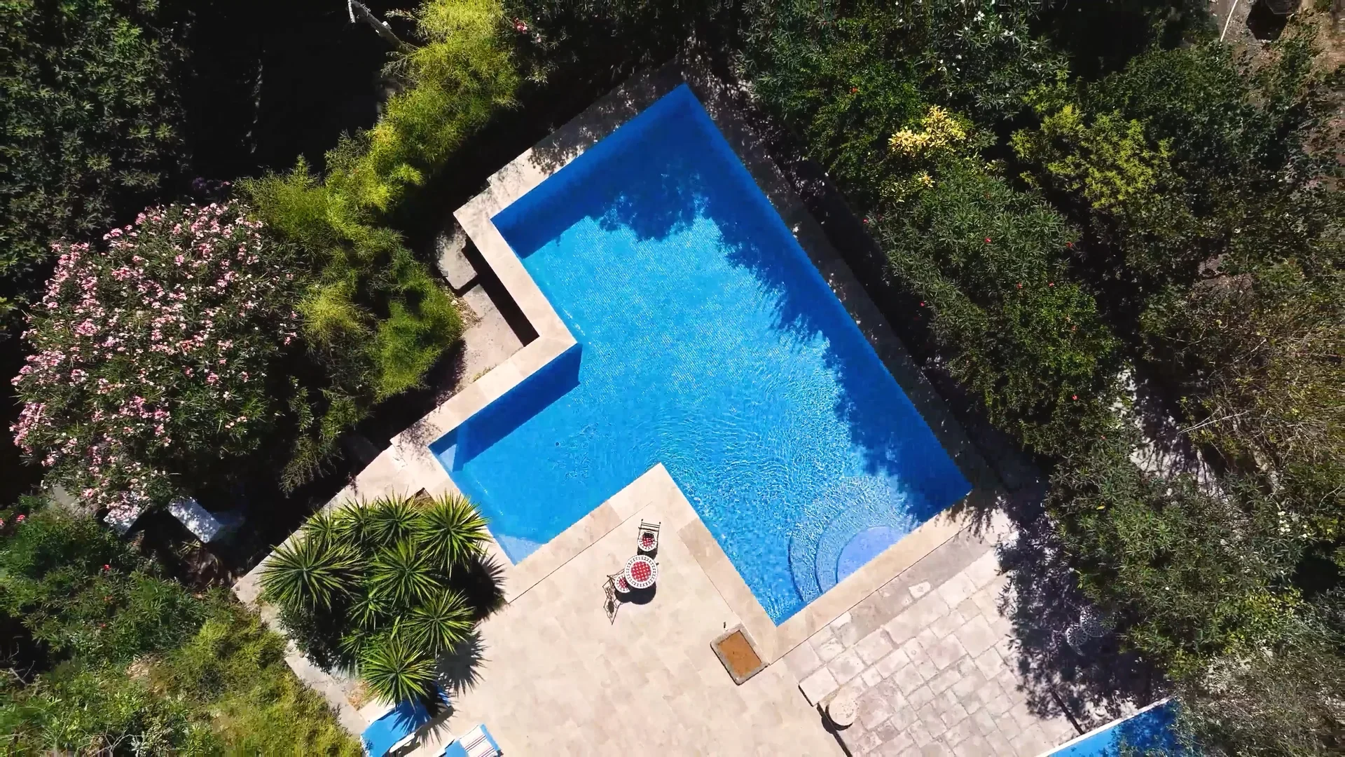 Vue du ciel de la chambre d'hôtes de Nimes réservée aux adultes